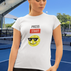 'Press Start' 100% Polyester Wicking Sports Shirt for Women
