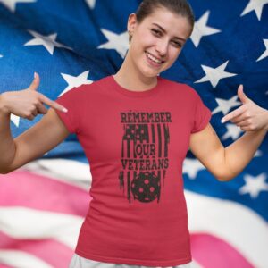 'Remember our Veterans' 100% Polyester Wicking Sports Shirt for Women