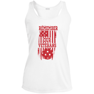 Ladies 'Remember our Veterans' Pickleball Tank in White
